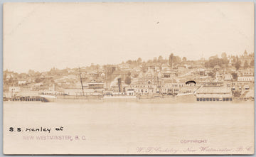 SS 'Henley' Ship at New westminster BC British Columbia Canada Cooksley RPPC Postcard 