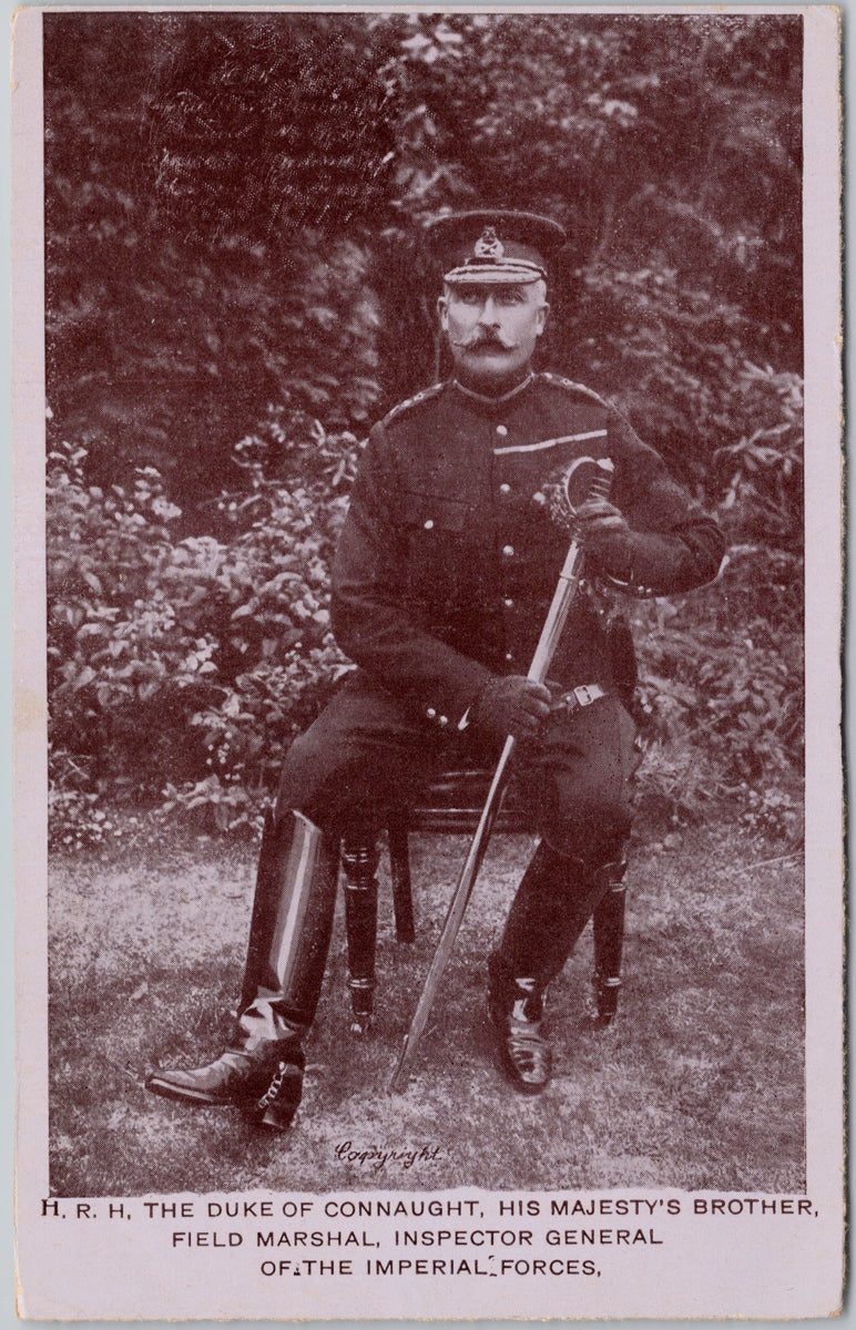 HRH Duke of Connaught Field Marshal Inspector General Of Imperial Forces Unused Litho Postcard