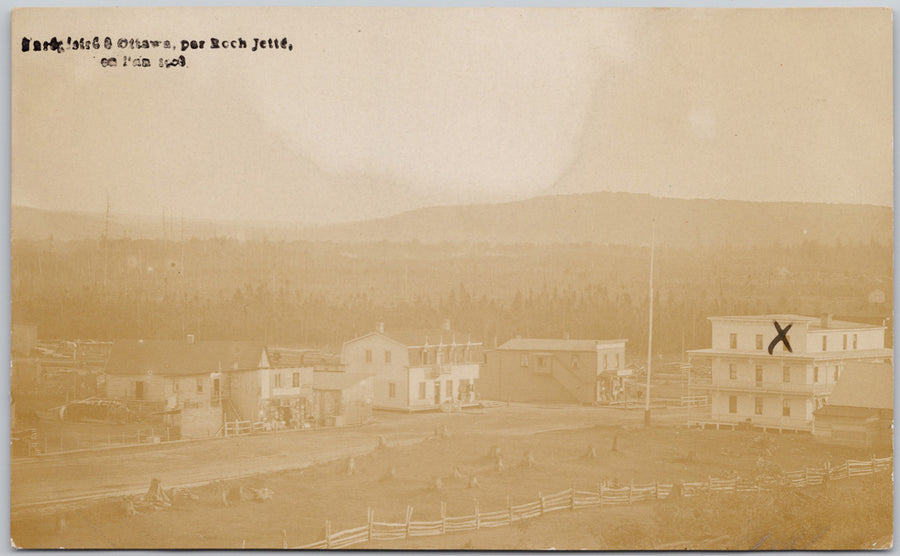 Nominingue Quebec QC Birdseye Barrettes Hotel near Station RPPC Postcard