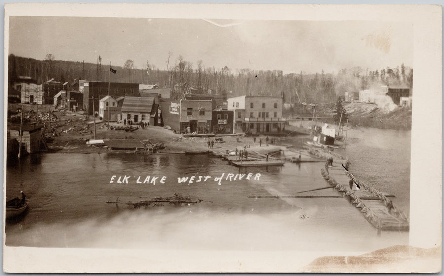 Elk Lake Ontario West of River Bogart Cobalt ONT RPPC Postcard 