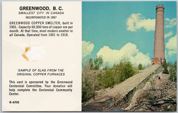 Greenwood BC Copper Smelter Postcard 