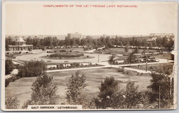 Lethbridge Alberta Galt Gardens Compliments of Lethbridge Lady Rotarians c1919 RPPC Postcard