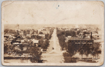 Lethbridge Alberta 5th Avenue looking West AB Alta Canada AE Cross RPPC Postcard 