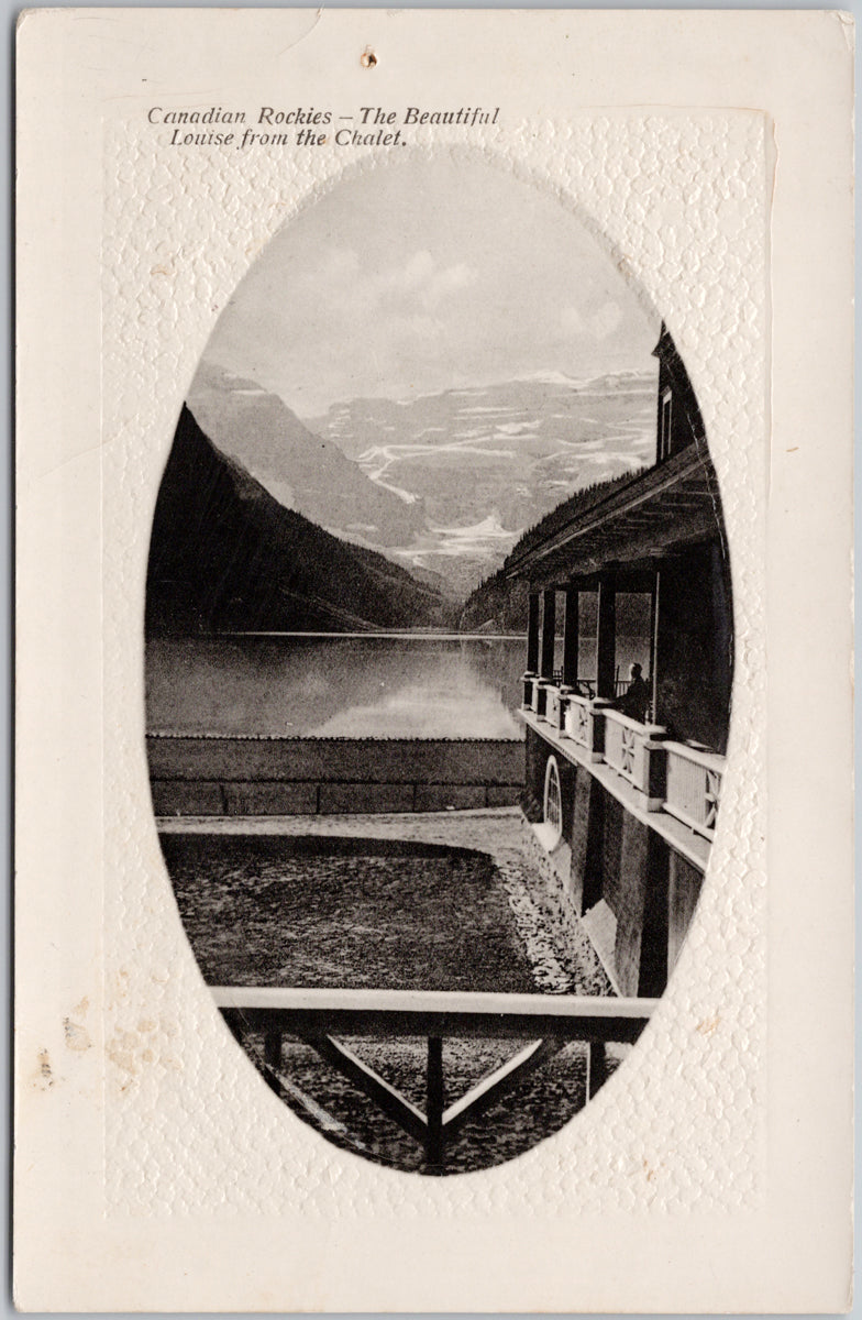 Lake Louise Alberta from Chalet AB Alta Canada PNC Glosso Postcard 