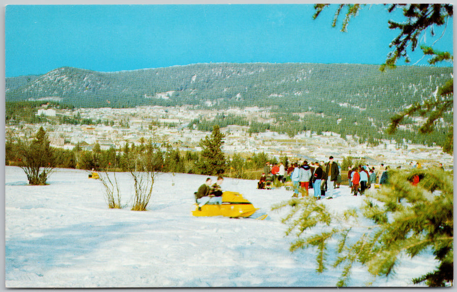 Ski-Dooing Skidoo BC British Columbia Kelowna ?? Canada Vintage Postcard