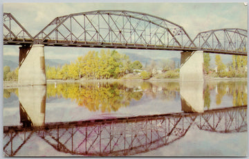 Bridge North Kamloops BC David Thompson River Canada Vintage Postcard