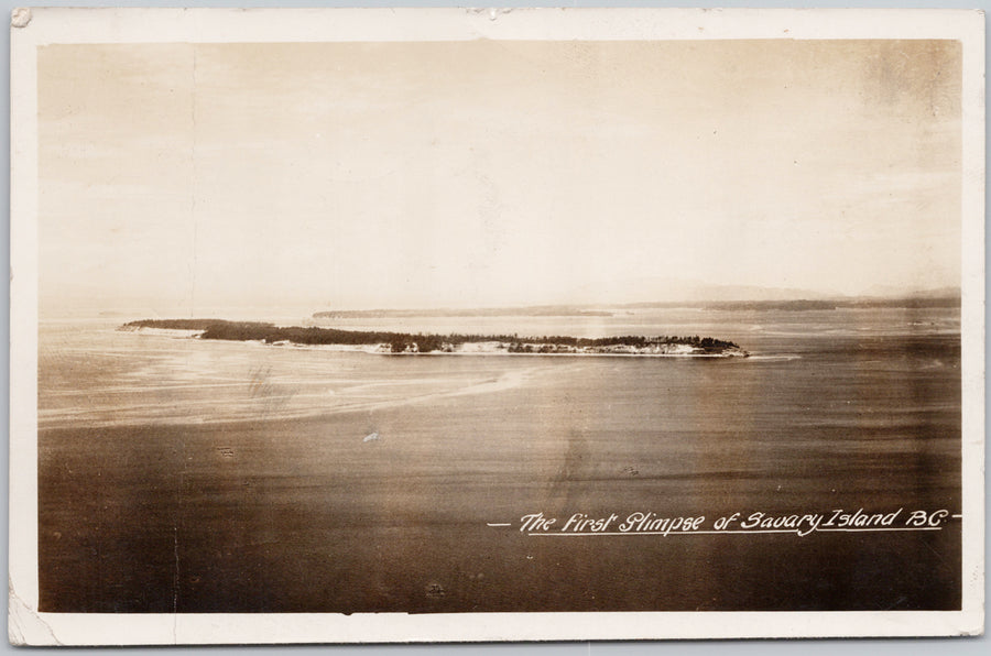 Savary Island BC British Columbia First Glimpse 1940s Gowen Sutton RPPC Postcard