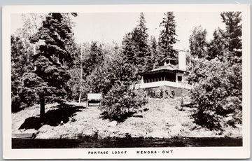 Portage Lodge Kenora Ontario ON Canada Unused RPPC Postcard