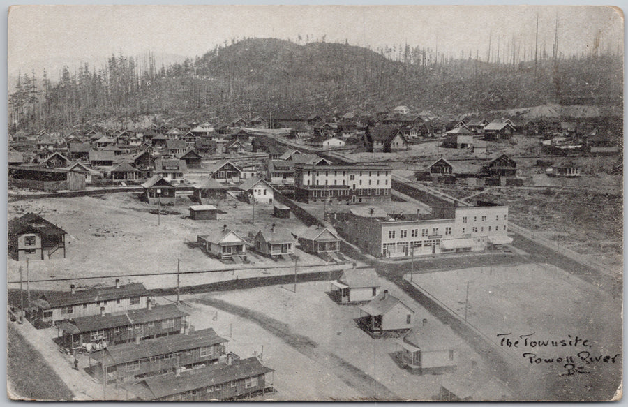 Townsite of Powell River British Columbia Canada BC Art Press Litho Postcard 