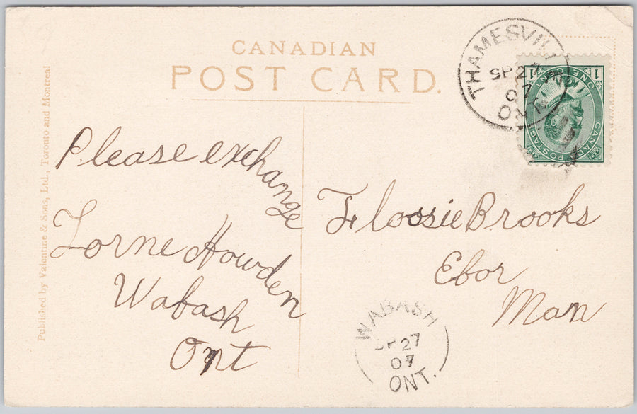 St Agathe des Monts Quebec QC Canada 1907 Wabash & Thamesville ONT Postmarks Postcard SP16