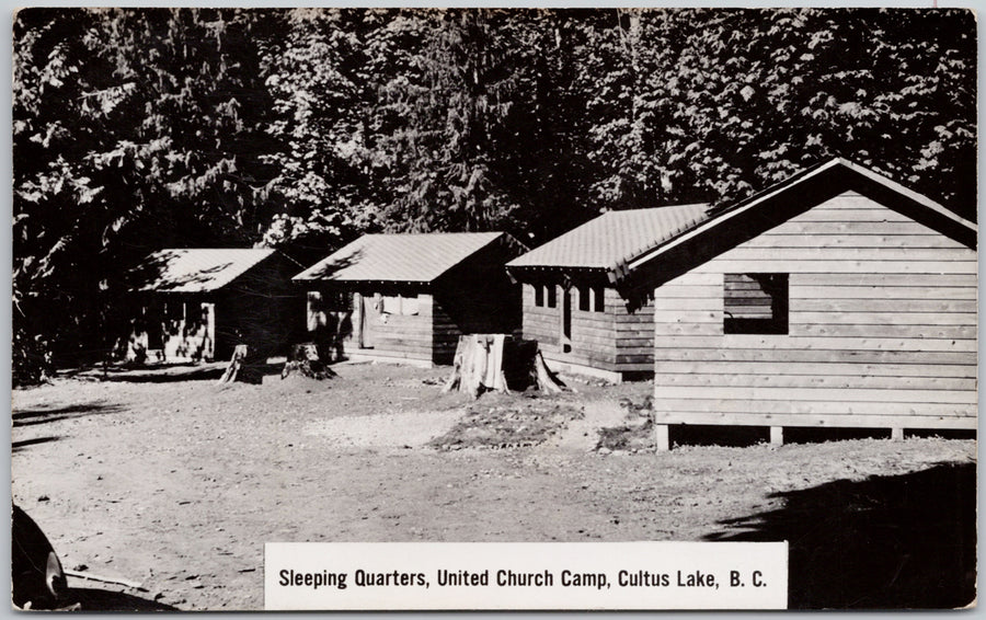 Cultus Lake BC United Church Camp Sleeping Quarters Cabins British Columbia Canada Unused RPPC Postcard 