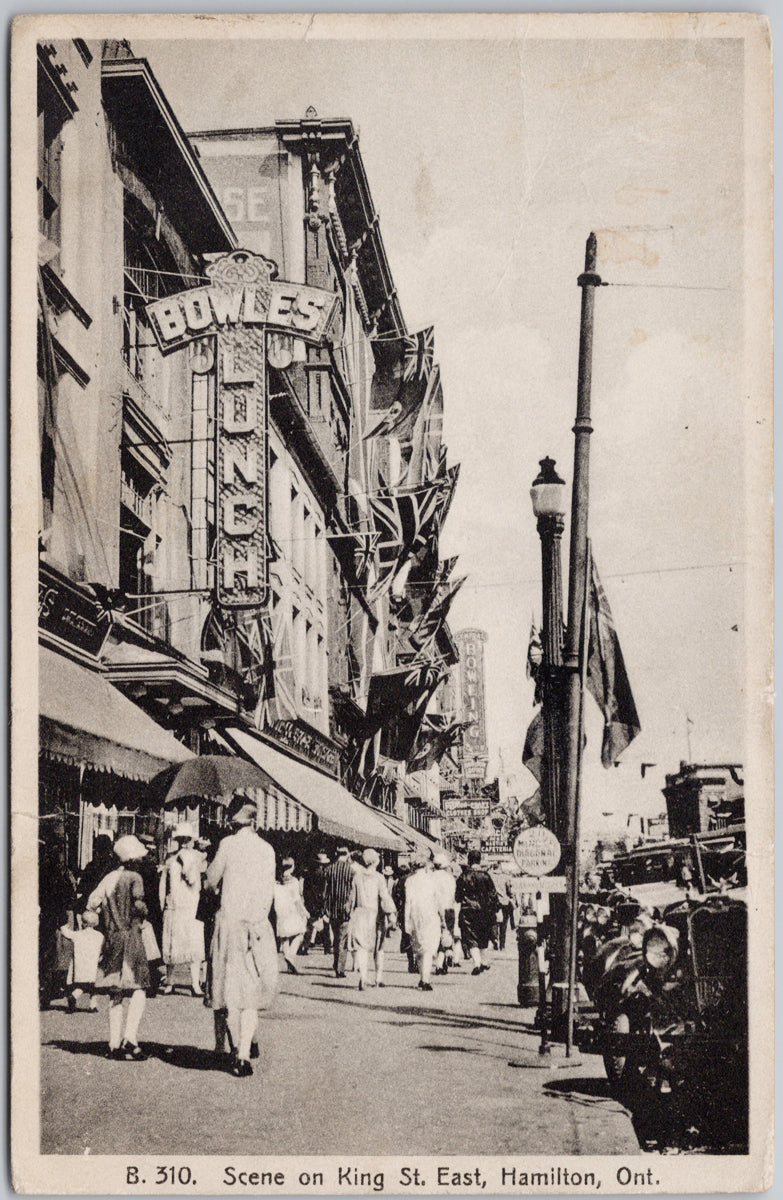 Hamilton Ontario Scene on King Street FH Leslie Postcard