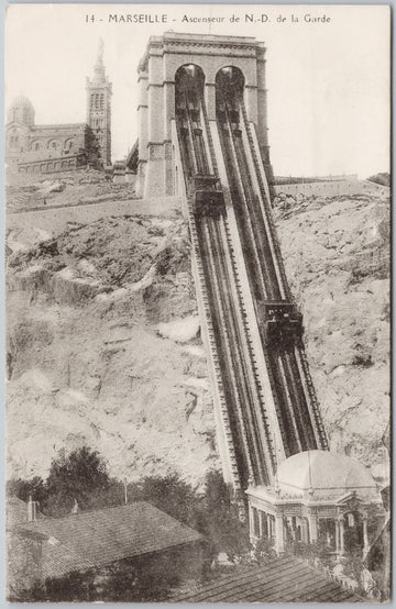 Marseille France Ascenseur de N.D. de la Garde Unused Postcard