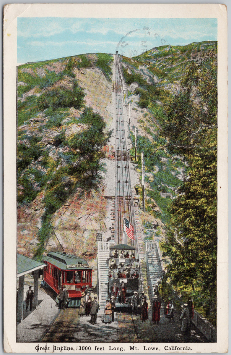 Great Incline Mt Lowe CA Postcard