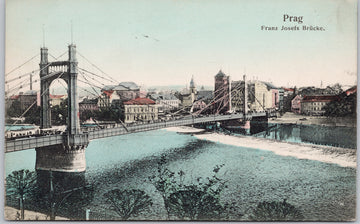 Prag Franz-Josef Brucke Prague Bridge Praha Postcard 