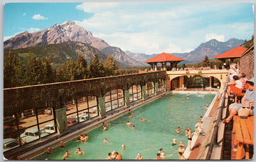 Banff Alberta Hot Springs Swimming Pool Cave & Basins Sulphur Mtn Postcard