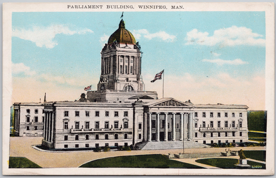 Parliament Building Winnipeg MB Manitoba 1930s Postcard