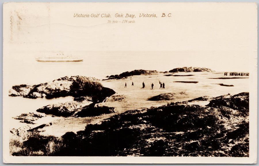 Victoria Golf Club Oak Bay BC Vancouver Island Golfers c1941 RPPC Postcard