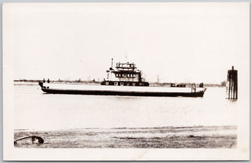 Ferry Boat Fraser River ?? 1945 Ladner BC Cancel RPPC Postcard SP17