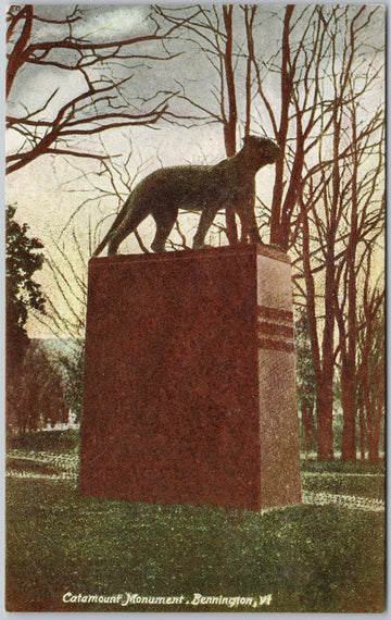 Catamount Monument Bennington Vermont VT Statue Postcard