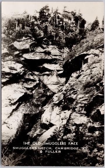 Old Smugglers Face Smugglers Notch Cambridge Vermont VT Unused RPPC Postcard