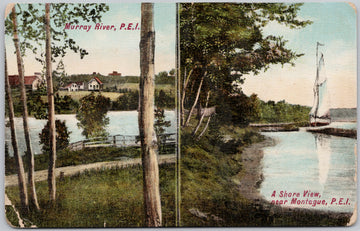 Murray River PEI Shore View near Montague PE Sailboat Pugh Postcard 