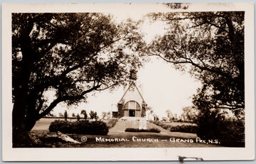 Memorial Church Grand Pre NS Nova Scotia RPPC Postcard