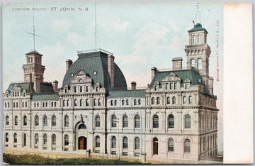 Custom House St John NB New Brunswick Unused Postcard