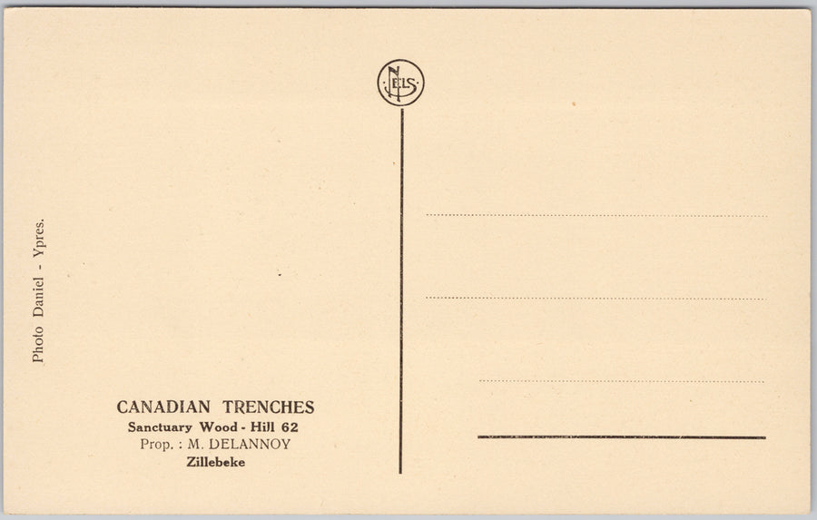 Canadian Trenches Sanctuary Wood Hill  62 Ypres Belgium Canada Military Postcard SP17