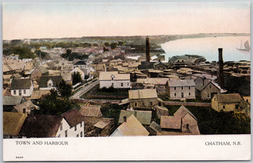 Town and Harbour Chatham NB New Brunswick Canada Unused Postcard SP17