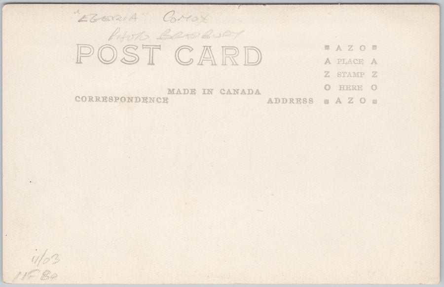 HMS 'Egeria' Comox BC British Columbia Bradbury RPPC Postcard SP17