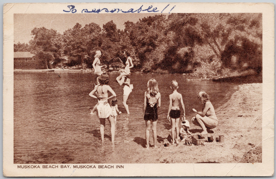 Muskoka Beach Bay Muskoka Beach Inn Ontario Postcard 