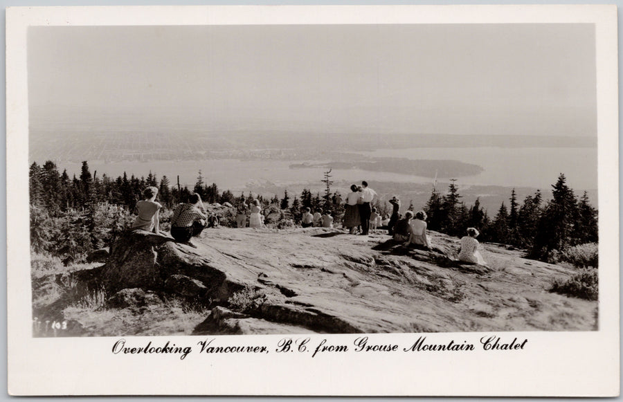 Vancouver from Grouse Mountain Chalet BC Postcard