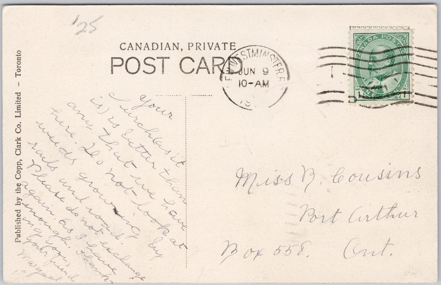 Bank of Montreal & Post Office New Westminster British Columbia BC Canada Copp Clark Postcard SP17