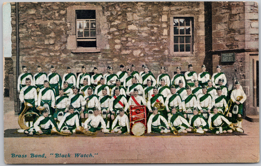 Brass Band Black Watch Regiment Scotland Postcard 