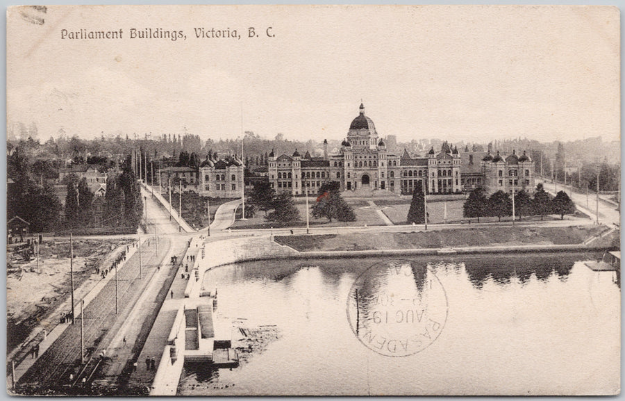 Victoria BC Parliament Buildings Inner Harbour Postcard 