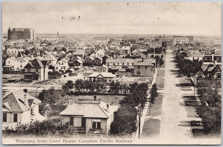 Winnipeg from Court House Manitoba  Postcard 