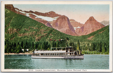 Launch International Waterton Lakes National Park Alberta Postcard