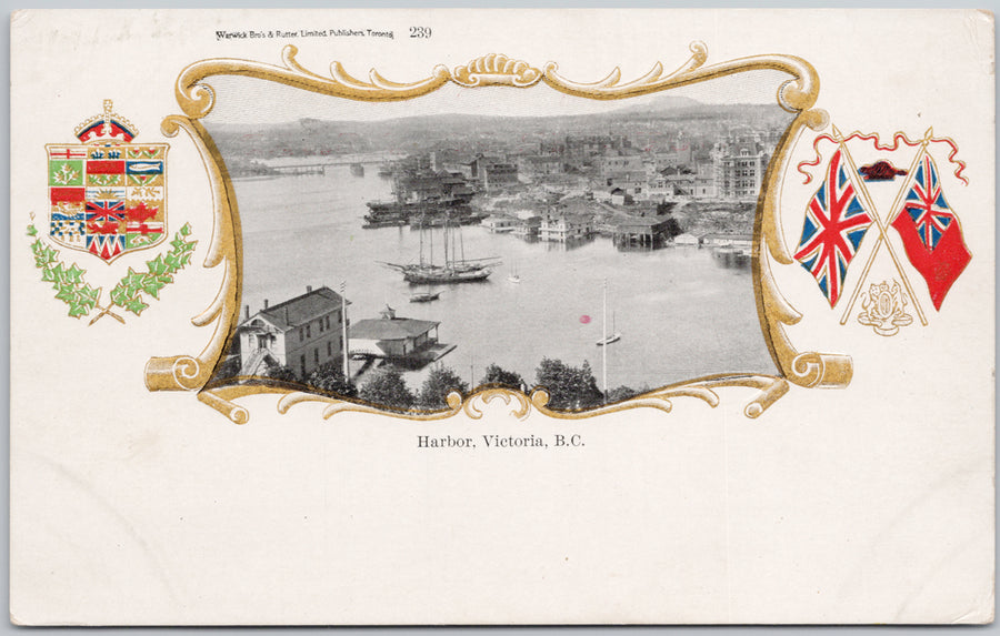 Harbour Victoria BC Vancouver Island Postcard 