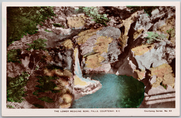 Lower Medicine Bowl Falls Courtenay BC Postcard 