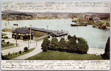 CPR Wharf and Harbor Victoria BC  Postcard