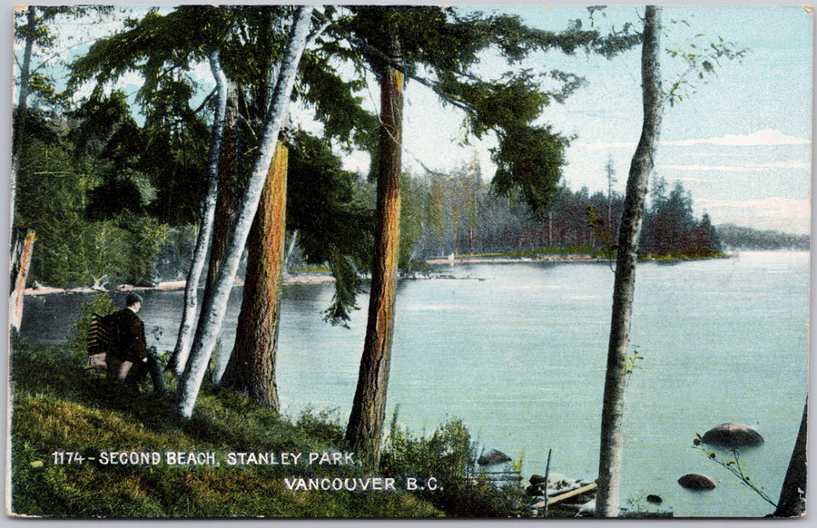 Vancouver BC Second Beach Stanley Park Postcard