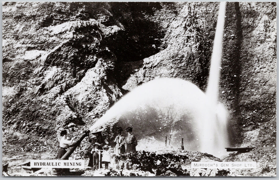 Hydraulic Mining Yukon Women Working YT Murdoch's Gem Shop  Postcard 