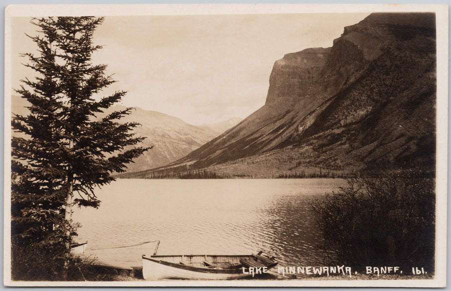 Byron Harmon #161 Lake Minnewanka Alberta RPPC Postcard