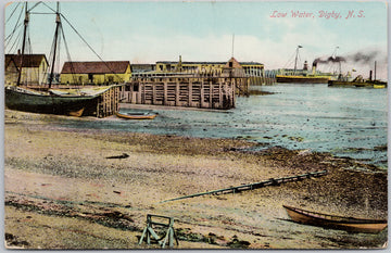 Low Water Digby NS Nova Scotia Ships Postcard 