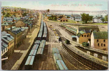 Halifax looking North Railway Rail Cars NS Postcard 