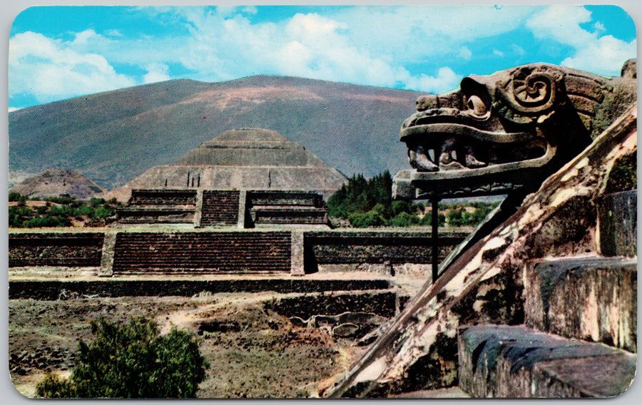 Teotihuacan Mexico San Juan Pyramids from Temple of Quetzalcoat  Postcard 