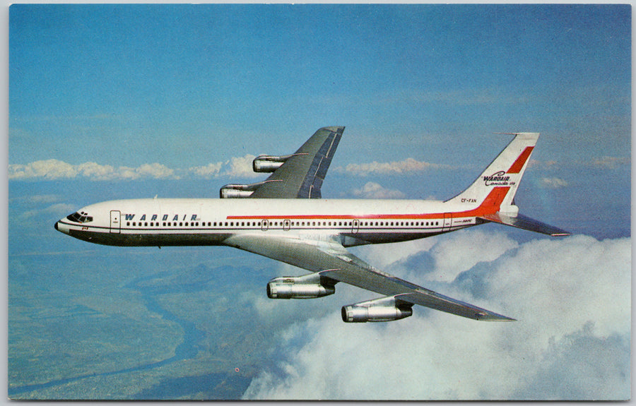 Wardair Canada Jet Airplane Boeing 707-320C Aviation Postcard 