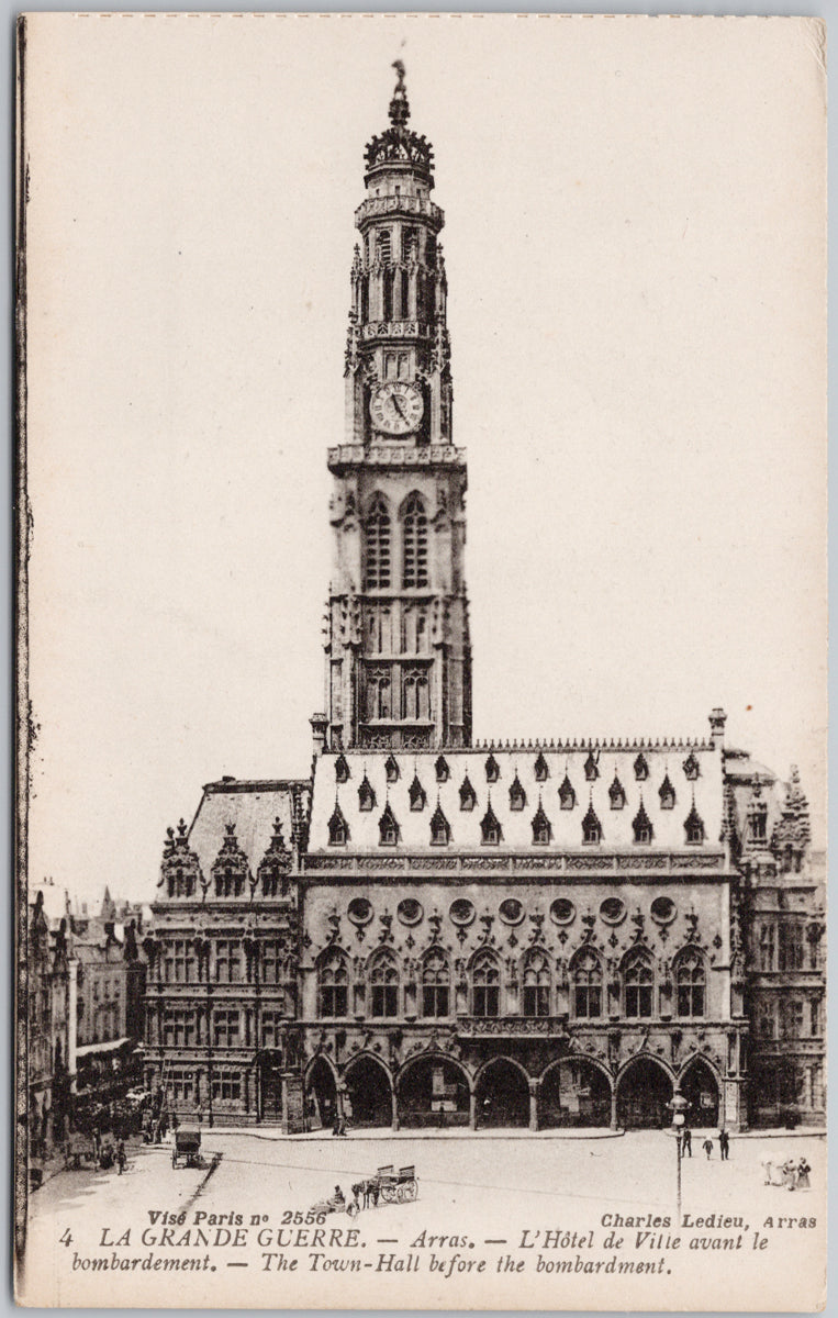 Arras France L'Hotel de Ville Town Hall before WW1 Bombardment Postcard 