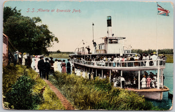 SS 'Alberta' at Riverside Park Ontario  Postcard 